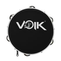 Pandeiro Profissional 10 Pele Leitosa Preto Voik PV10BK
