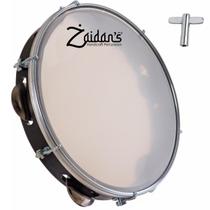 Pandeiro Profissional 10 Polegadas Abs Preto Pele Leitosa Nylon Samba Zaidans