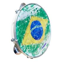 Pandeiro spanking vanguarda abs branco 10" bandeira rajada
