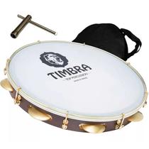 Pandeiro timbra profissional 12 formica chocolate c/aro niquelado pele leitosa c/capa 8630c Pandeiro timbra profissional 12 formica chocolate c/aro niquelado pele leitosa c/capa 8630c