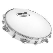 Pandeiro Torelli 10 Injetado Branco Pele Leitosa