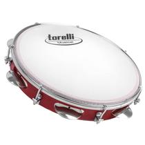 Pandeiro torelli 10" injetado pele leitosa vermelho Pandeiro torelli 10" injetado pele leitosa vermelho