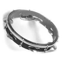 Pandeiro Torelli 10 Injetado Preto Pele Nailon Transparente