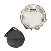 Pandeiro Torelli 10 Polegadas Branco Abs Pele Cristal com Capa