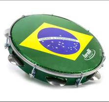 Pandeiro torelli poliestireno injetado verde pele brasil 10"