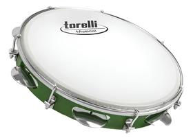 Pandeiro Torelli Verde Injetado Em Abs Pele Nailon Tp309