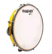 Pandeiro Vanguarda 10 Abs Amarelo Pele Leitosa
