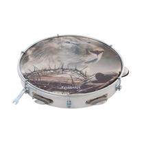 Pandeiro Vanguarda 10" ABS Pele Leitosa Personalizado Leão (Branco) - 116905