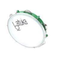 Pandeiro Verde Luen 10 Pele Leitosa Batuka Abs Platinelas Inox