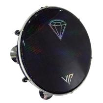 Pandeiro Vip 10 Pele Holografica Diamante Abs Platinela Inox