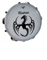 Pandeiro Vip 10 Pele Leitosa Tattoo Drgao Abs Platinelas Inox br