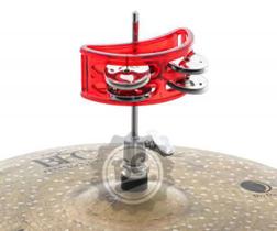Pandeirola de Chimbal Torelli TPC307 Vermelho p/ fixar na haste da máquina de chimbal som chocalho