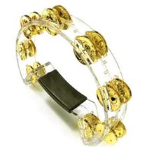 Pandeirola torelli policarbonato meia lua cristal platinelas banho dourado tp329