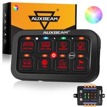 Panel de interruptores Auxbeam RB80 de 8 canales con palanca pulsadora momentánea y RGB