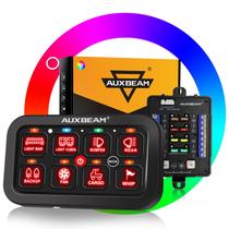 Panel de Interruptores Auxbeam RB80 RGB de 8 Canales, Automático con Atenuación, Resistente al Agua