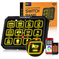 Panel de Interruptores Auxbeam RGB de 12 Canales Bluetooth AC-1200 con Control Remoto Panel de Interruptores Auxbeam RGB de 12 Canales Bluetooth AC-1200 con Control Remoto