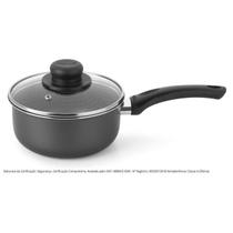 Panela 18 Cm Aluminio Antiaderente Com Tampa de Vidro Linha Gourmet Preto Multiflon Panela 18 Cm Aluminio Antiaderente Com Tampa de Vidro Linha Gourmet Preto Multiflon