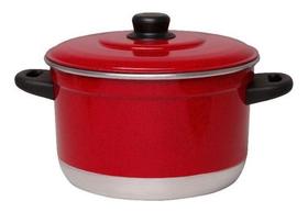 Panela 3 Em 1 Banho Maria Forma Pudim Cuscuzeiro Vermelho