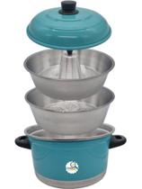 Panela 3x1 Multiuso de Alumínio Cozivapor Pudim Tiffany Panela 3x1 Multiuso de Alumínio Cozivapor Pudim Tiffany