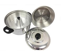 Panela A Vapor Banho Maria Pudim Cuscuz Legumes 3 Em 1