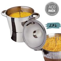 Panela a Vapor Cuscuzeira N 16 Aço Inox Para Cuscuz Nordestino Resistente Reforçada Cuscuzeiro Inquebrável D'Casa Panela a Vapor Cuscuzeira N 16 Aço Inox Para Cuscuz Nordestino Resistente Reforçada Cuscuzeiro Inquebrável D'Casa