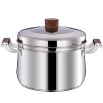 Panela a Vapor Em Inox com Tampa e Cesto de Cozimento 24cm