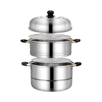 Panela a Vapor Grande De Aço Inoxidável Com Dupla Camada Para Sopas, Pães E Peixes, Compatível Com