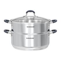 Panela a Vapor Sunhouse 6,3QT 2 Camadas Aço Inoxidável Panela a Vapor Sunhouse 6,3QT 2 Camadas Aço Inoxidável