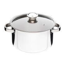 Panela Aço Inox 3,3L Tampa de Vidro Respiro Caldeirão Avulsa