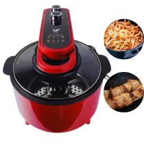 Panela Air Fryer Fritadeira Elétrica Vermelha 10l Sem Óleo 220v