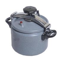 Panela Alta Pressão Antiaderente Revestimento Mármore Cerâmico 6 Litros Cinza