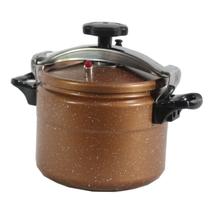 Panela Alta Pressão Indução Antiaderente Revestimento Mármore Cerâmico 6 Litros Bronze
