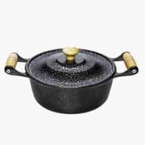 Panela Aluminio Batido Craqueada Preta Leve Média 18 -Carola Panela Aluminio Batido Craqueada Preta Leve Média 18 -Carola