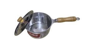 Panela Alumínio Fundido Caçarola 26 Tampa Leve Cabo Madeira