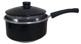 Panela Alumínio Preto 22cm Cabo Longo Com Tampa 3.5lts