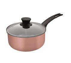 Panela antiaderente 18cm c/ tampa de vidro Rosê Magnific Panelux