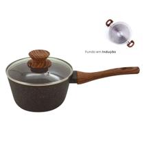 Panela Antiaderente Cerâmica 20cm Cooktop Fogão Indução Avulsa 2,25 Litros Marmol MimoStyle