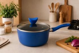 Panela Antiaderente Cerâmica De Indução 18cm Cozzi Cor:Azul Panela Antiaderente Cerâmica De Indução 18cm Cozzi Cor:Azul