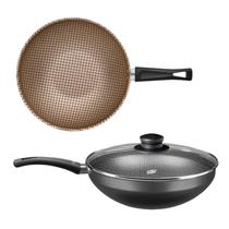 Panela Antiaderente Frigideira Wok Flora 2,8L Com Tampa Mta Panela Antiaderente Frigideira Wok Flora 2,8L Com Tampa Mta