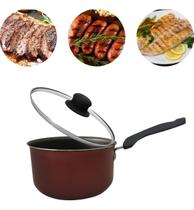 Panela Avulsa De Aluminio 14cm Com Tampa De Vidro Cereja Cereja