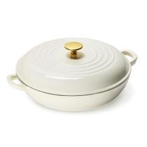 Panela Braiser CAROTE de Ferro Fundido Esmaltado 3,4QT Branca