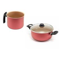 Panela Caçarola 16cm Antiaderente Tampa Vidro E Fervedor 14 Panela Caçarola 16cm Antiaderente Tampa Vidro E Fervedor 14