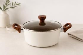 Panela Caçarola 24 Cm Cerâmica Antiaderente Indução Tampa de Vidro Panela Caçarola 24 Cm Cerâmica Antiaderente Indução Tampa de Vidro