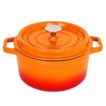 Panela Caçarola 24cm em Ferro Fundido Esmaltado Laranja 3,6L