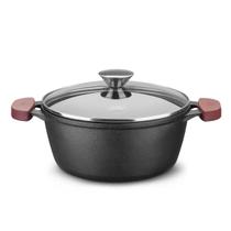 Panela Caçarola 5,1 Litros em Ferro Fundido com Tampa de Vidro para Forno/Fogão 26cm 8374 MTA