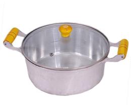 Panela Caçarola Alumínio Batido Fundido Tampa de Vidro N 16