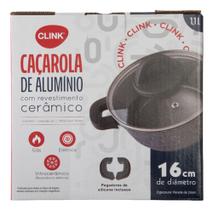 Panela Caçarola Alumínio Reves Cerâmica Granito Preto Clink 16cm Panela Caçarola Alumínio Reves Cerâmica Granito Preto Clink 16cm