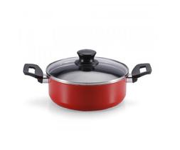 Panela Caçarola antiaderente 16cm c/ tampa de vidro Vermelho Magnific Panelux