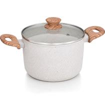 Panela Caçarola Antiaderente 20 Cm Indução 3,1 L Mármol Alumínio Cerâmica Com Tampa Vidro - Mimo Style Panela Caçarola Antiaderente 20 Cm Indução 3,1 L Mármol Alumínio Cerâmica Com Tampa Vidro - Mimo Style