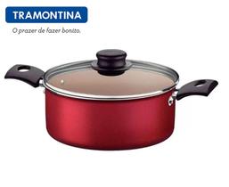 Panela Caçarola Antiaderente 20cm Tramontina Turim 2,8 Litros Vermelho